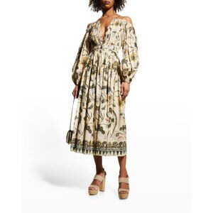 Ulla Johnson Floral Maxi Dress SZ 2 Tahlia Portofino Off Shoulder Boho wedding